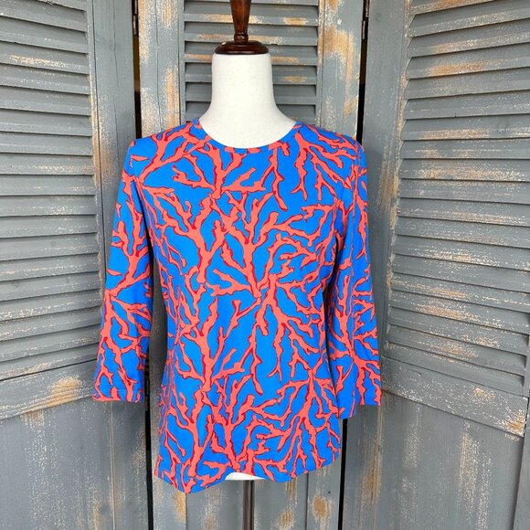 J. McLaughlin Tops - J. McLaughlin Signature Catalina Cloth 3/4 Sleeve Top Sz M